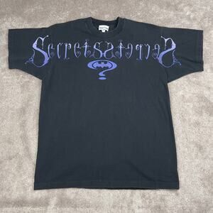Black Vintage Secrets Batman T-shirt Single Stitch Size L One Size Comic Cartoon